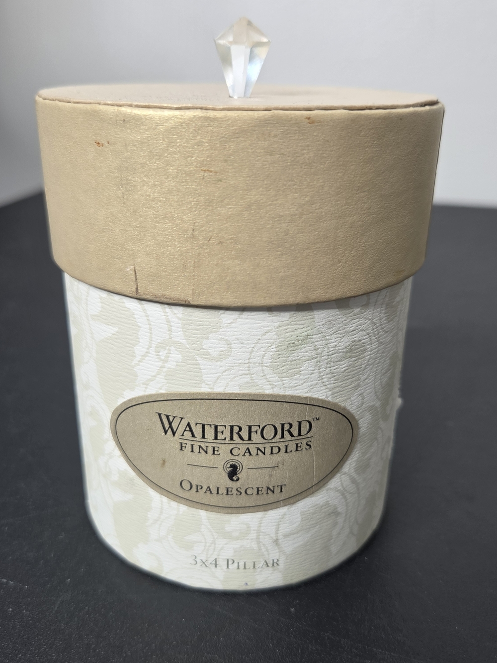 Waterford Fine Candles Opalescent Pillar Candle - Cream & Gold
